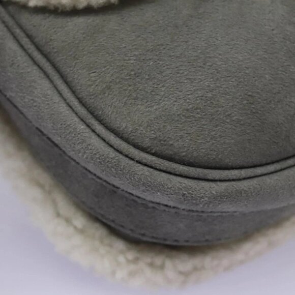 Christian Dior Shoulder Bag Suede Gray Gold Auth PP357AV - Picture 10 of 16